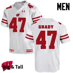 Men's Wisconsin Badgers NCAA #47 Griffin Grady White Authentic Under Armour Big & Tall Stitched College Football Jersey ZN31V86WC